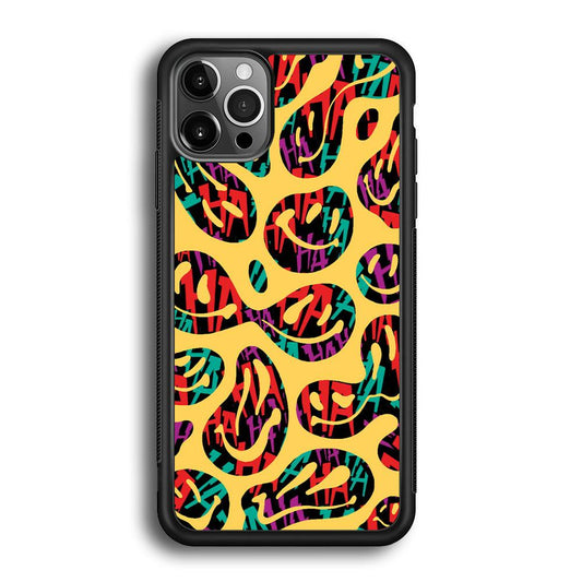 Smiley Dilution iPhone 12 Pro Case-Rubber White (2D Case)-Oxvistore