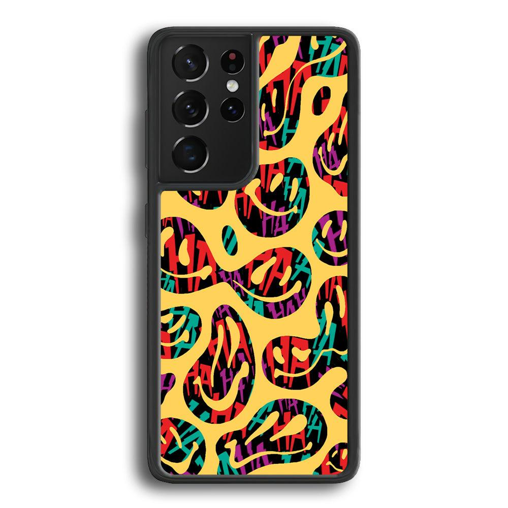 Smiley Dilution Samsung Galaxy S21 Ultra Case-Rubber White (2D Case)-Oxvistore