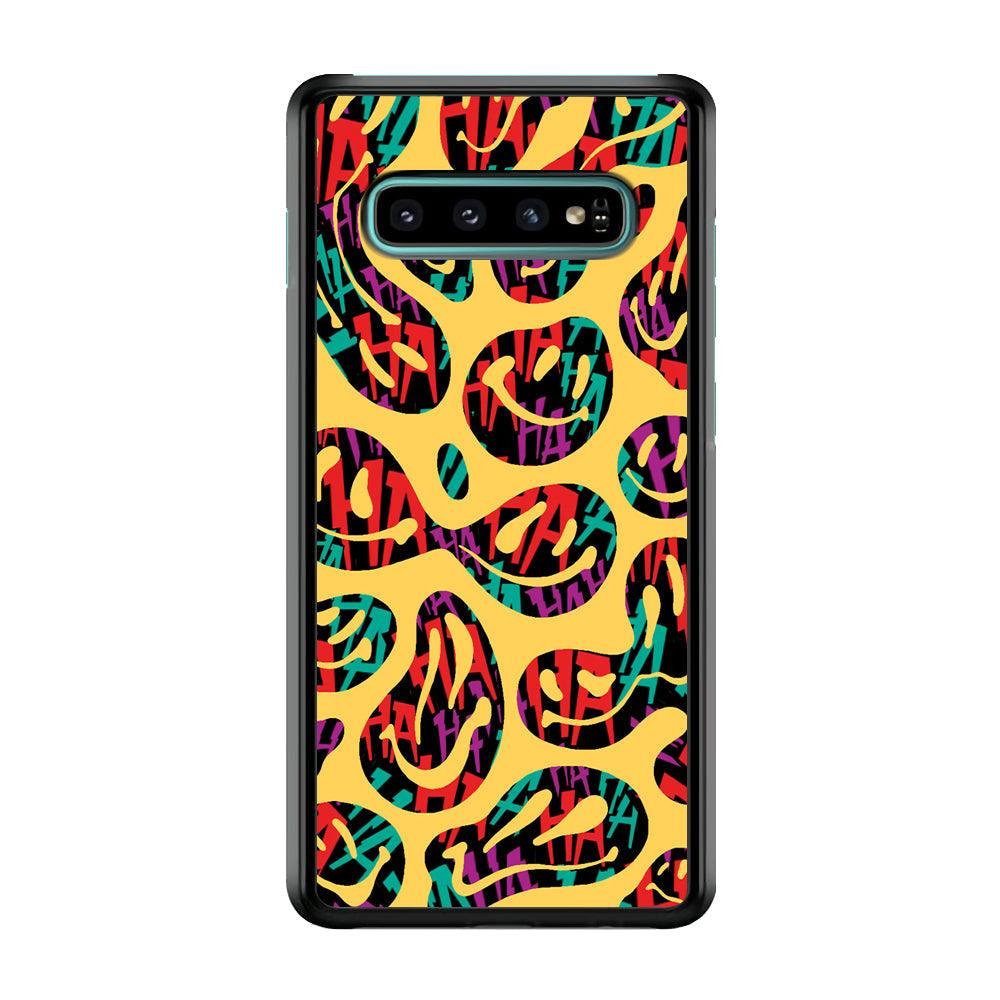 Smiley Dilution Samsung Galaxy S10 Case-Rubber White (2D Case)-Oxvistore