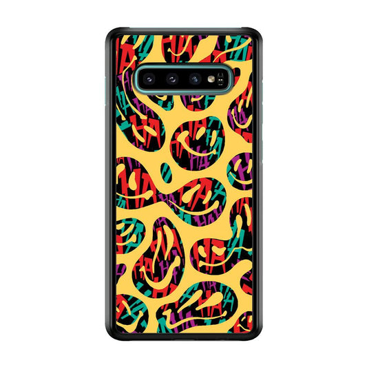 Smiley Dilution Samsung Galaxy S10 Case-Rubber White (2D Case)-Oxvistore