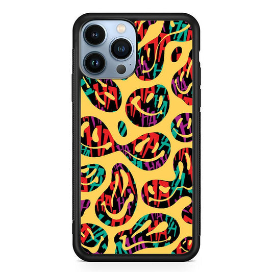 Smiley Dilution iPhone 13 Pro Case-Rubber White (2D Case)-Oxvistore