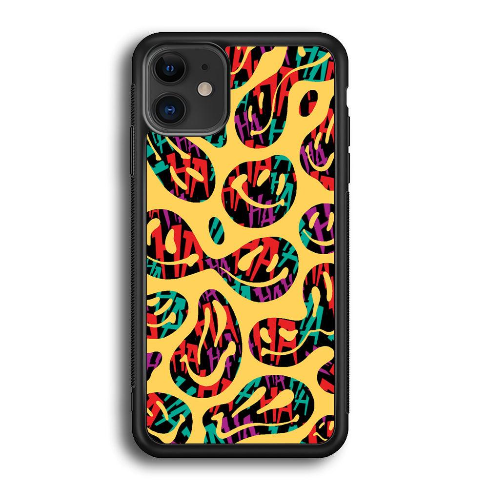 Smiley Dilution iPhone 11 Case-Rubber Black (2D Case)-Oxvistore