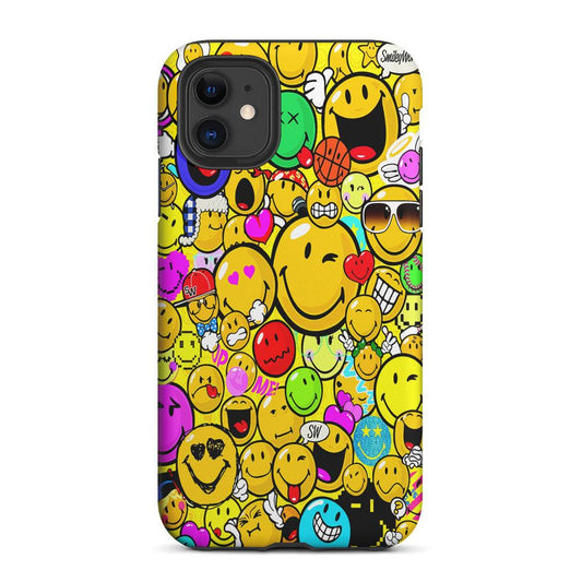 Smiley Face World Colorful 2 in 1 Tough Phone Case-Oxvistore