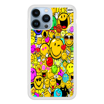 Smiley Face World Colorful 2D Rubber Phone Case