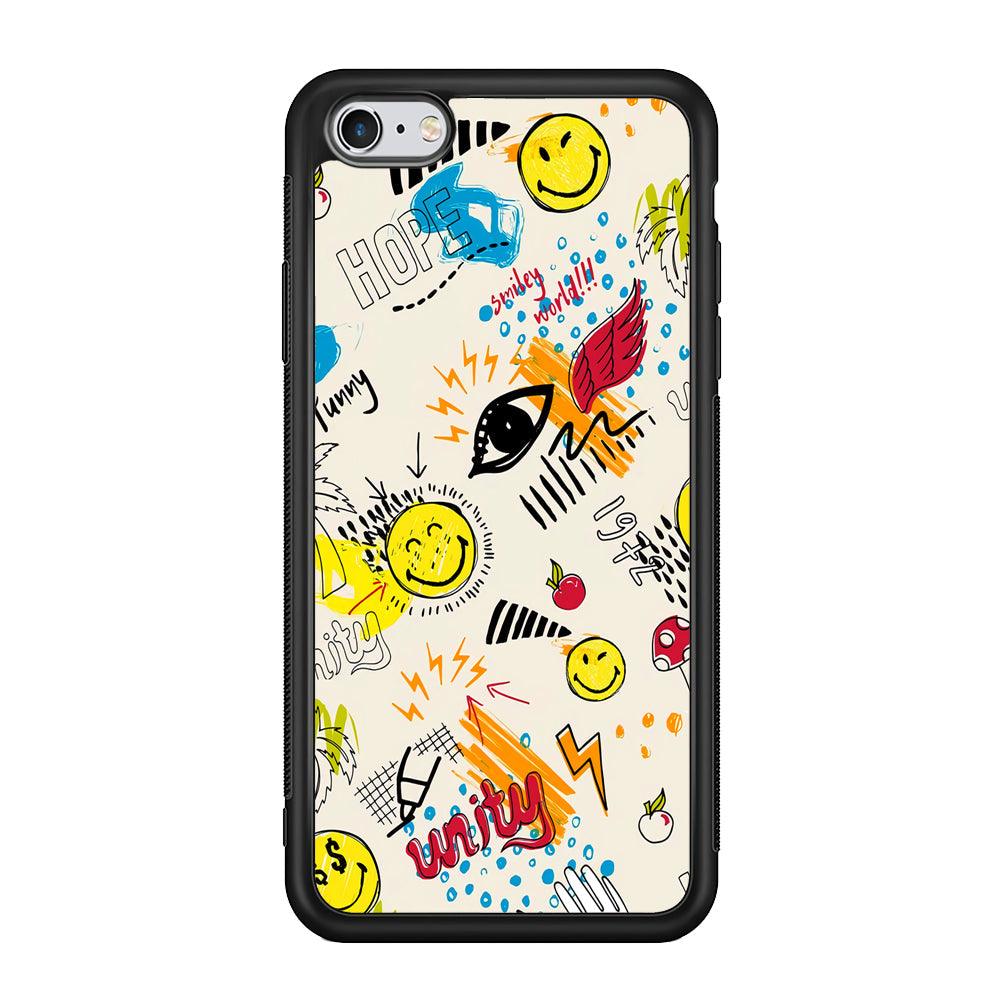 Smiley World Abstract Drawing iPhone 6 | 6s Case-Oxvistore