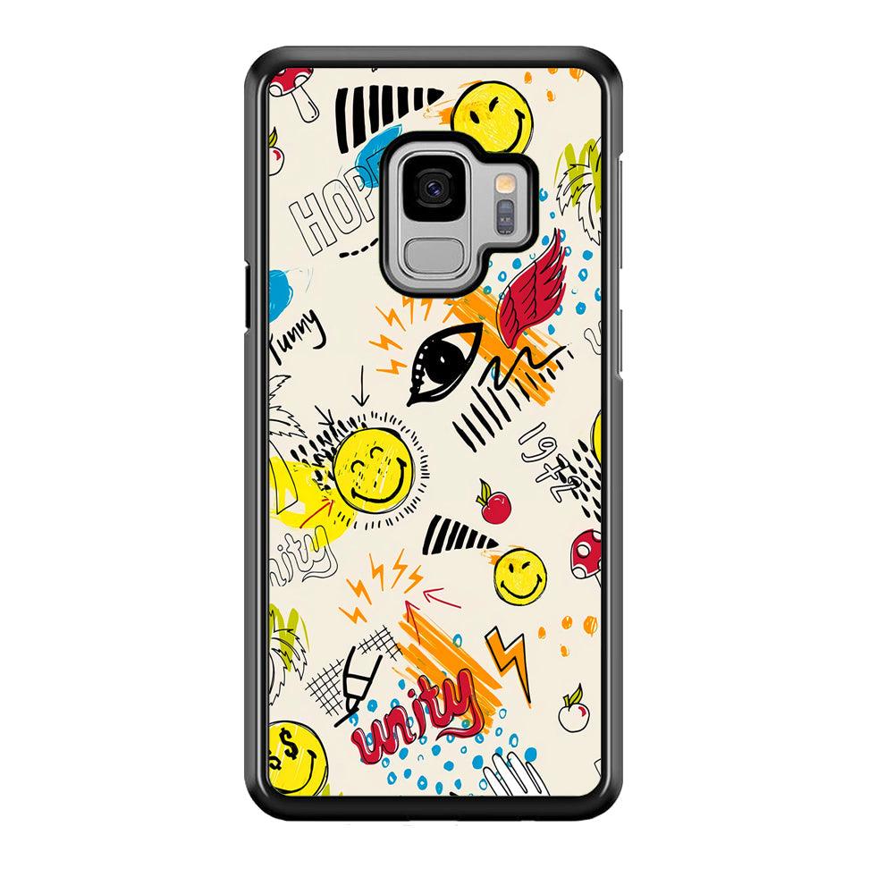 Smiley World Abstract Drawing Samsung Galaxy S9 Case-Oxvistore