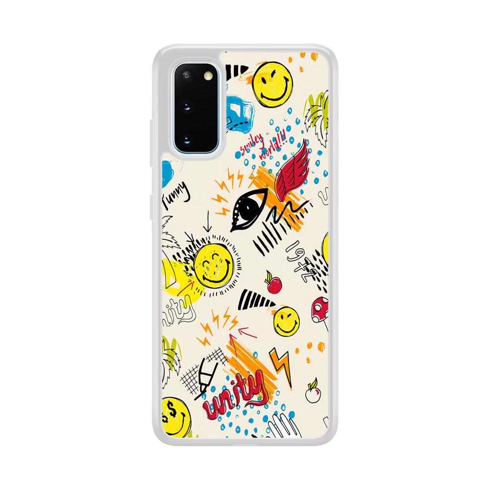 Smiley World Abstract Drawing Samsung Galaxy S20 Case-Oxvistore