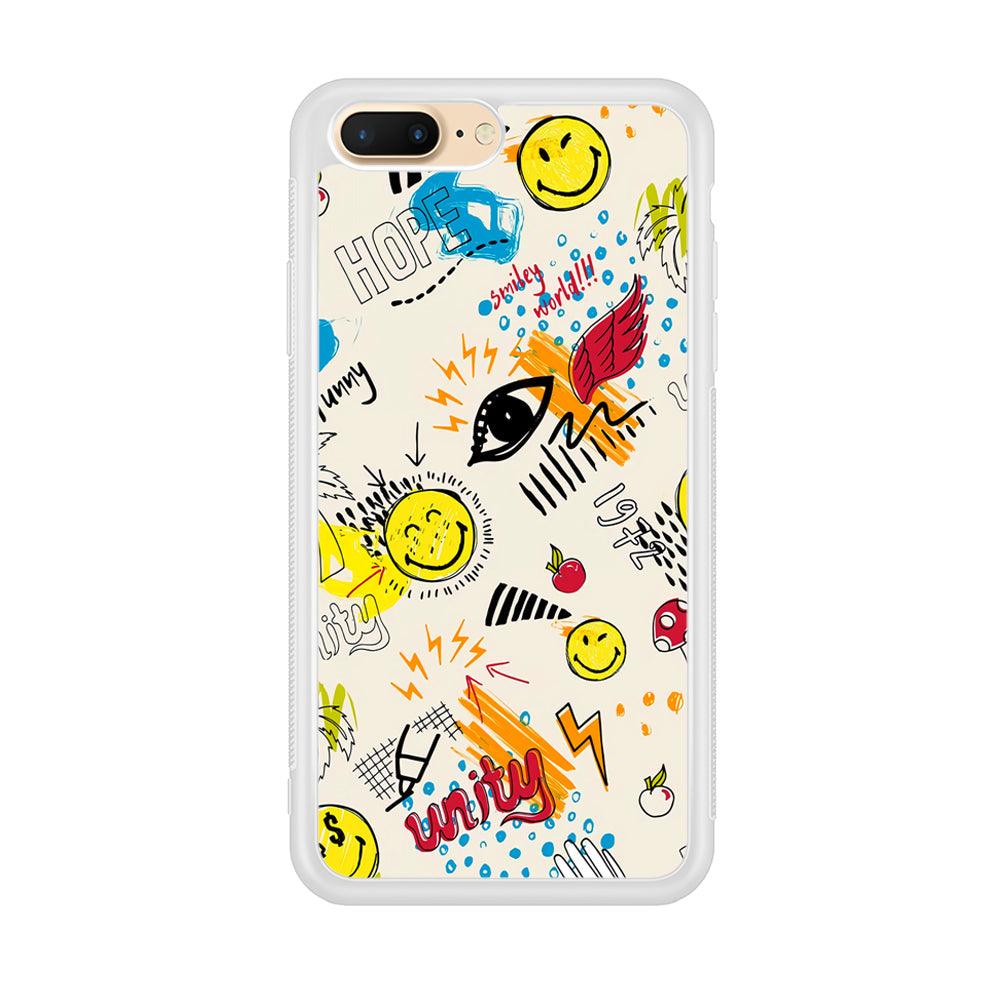 Smiley World Abstract Drawing iPhone 8 Plus Case-Oxvistore