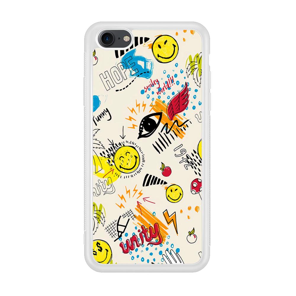 Smiley World Abstract Drawing iPhone 8 Case-Oxvistore