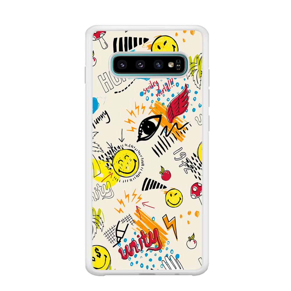 Smiley World Abstract Drawing Samsung Galaxy S10 Plus Case-Oxvistore