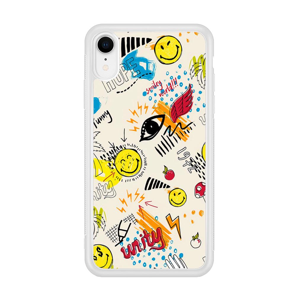 Smiley World Abstract Drawing iPhone XR Case-Oxvistore