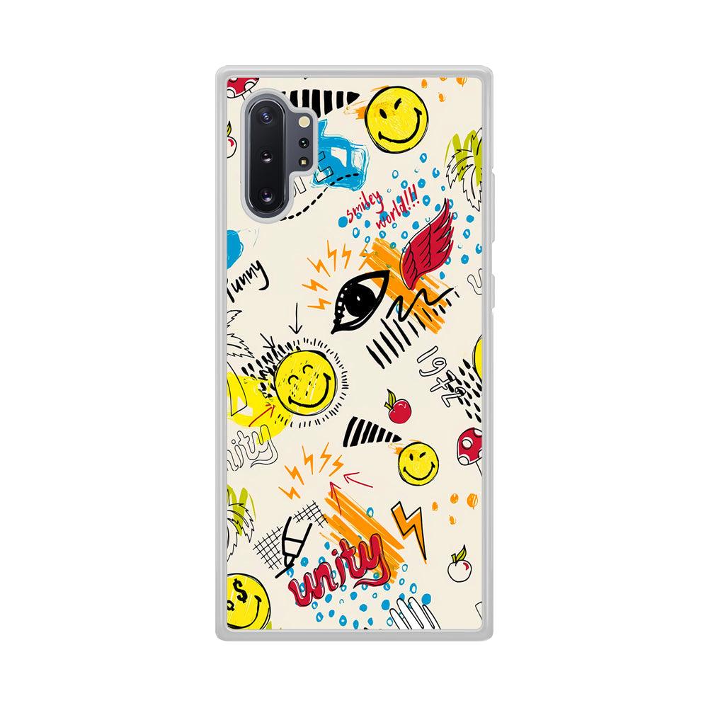 Smiley World Abstract Drawing Samsung Galaxy Note 10 Plus Case-Oxvistore