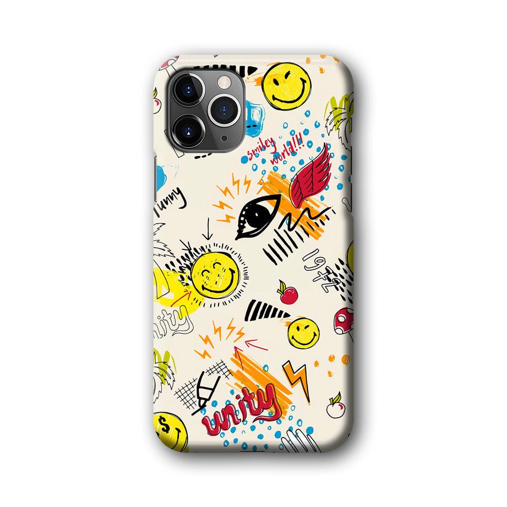 Smiley World Abstract Drawing iPhone 11 Pro Case-Oxvistore