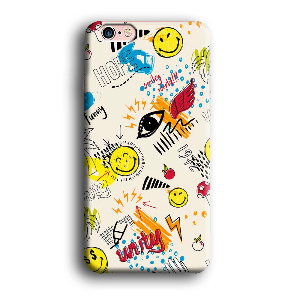 Smiley World Abstract Drawing iPhone 6 | 6s Case-Oxvistore