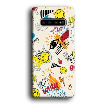 Smiley World Abstract Drawing Samsung Galaxy S10 Case-Oxvistore