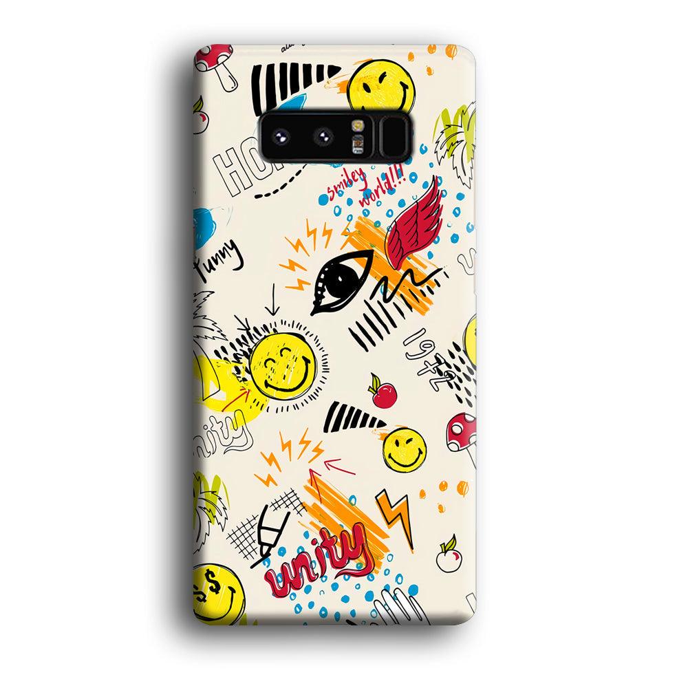 Smiley World Abstract Drawing Samsung Galaxy Note 8 Case-Oxvistore