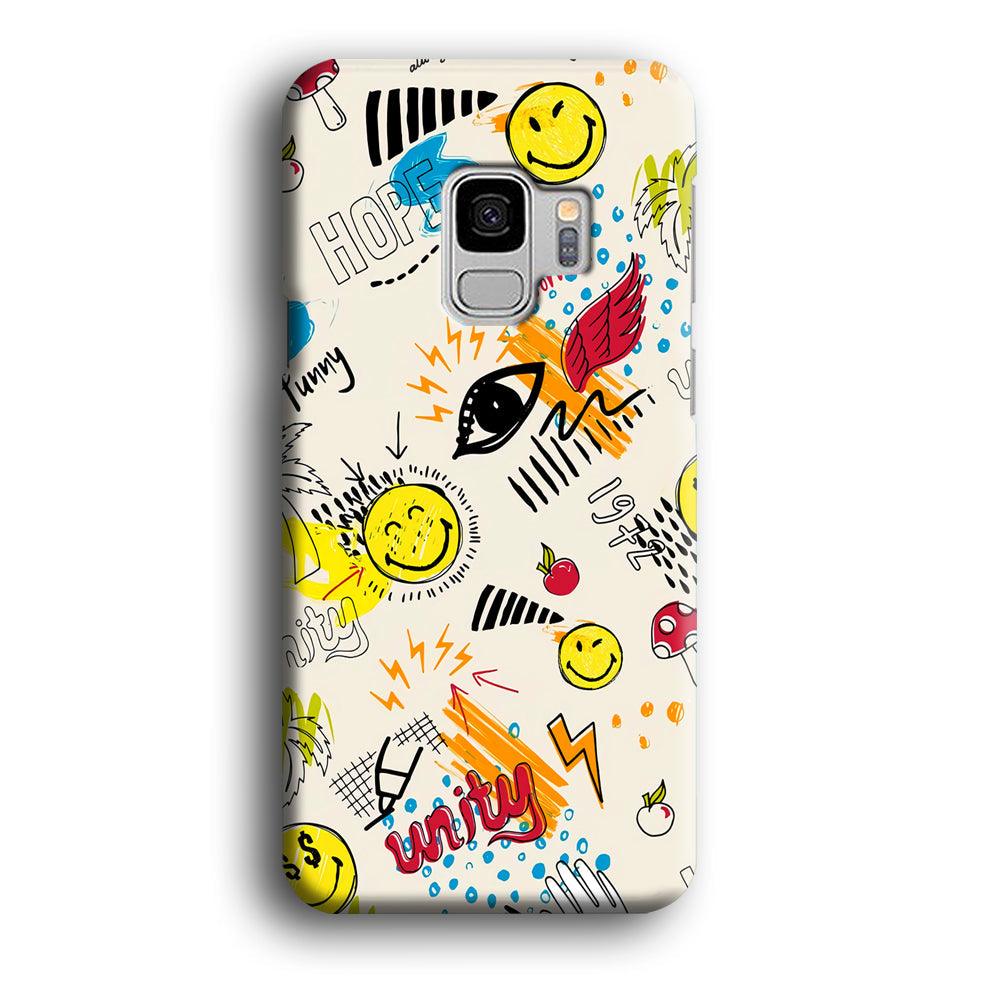 Smiley World Abstract Drawing Samsung Galaxy S9 Case-Oxvistore