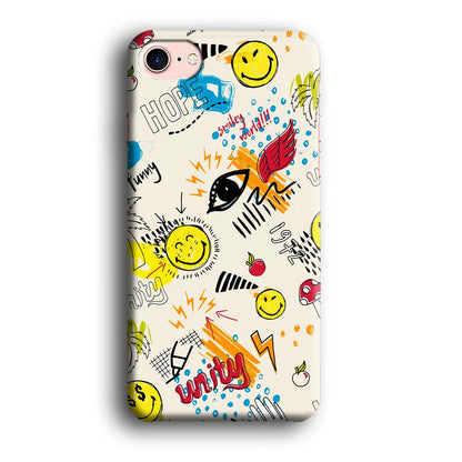 Smiley World Abstract Drawing iPhone 8 Case-Oxvistore