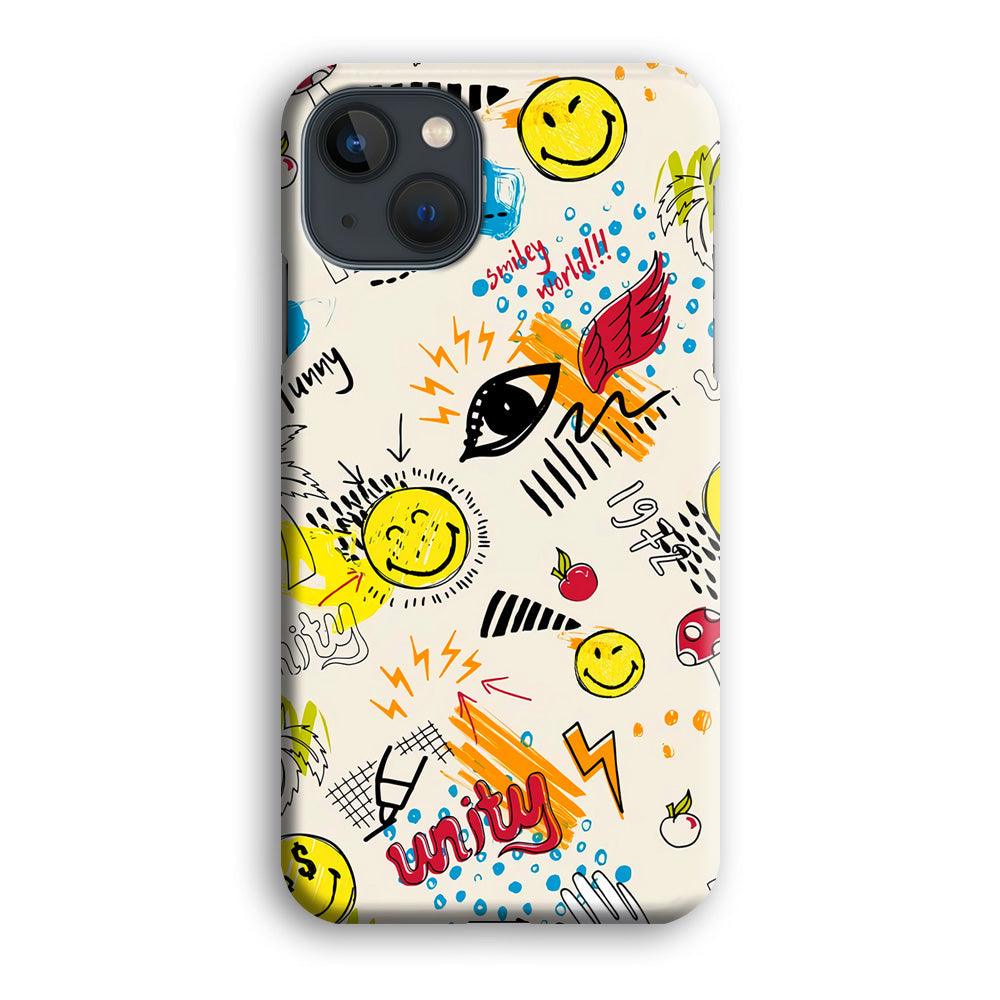 Smiley World Abstract Drawing iPhone 13 Case-Oxvistore