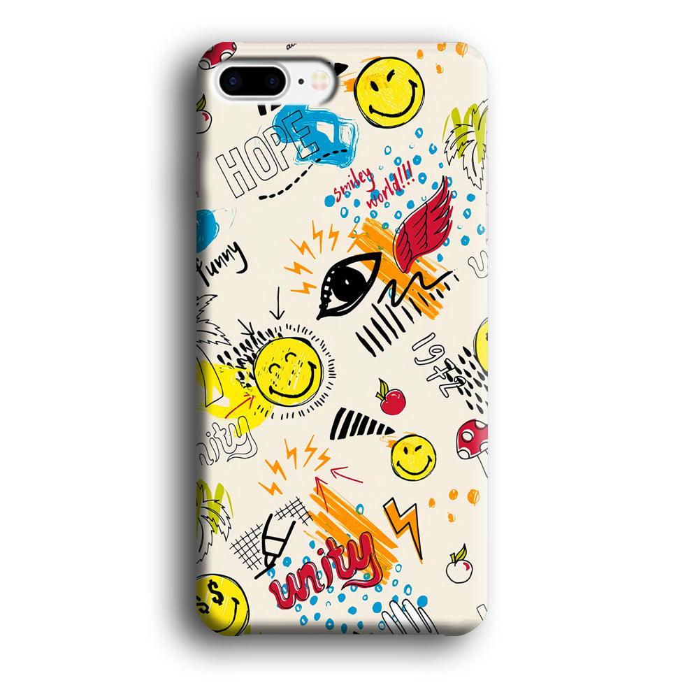 Smiley World Abstract Drawing iPhone 7 Plus Case-Oxvistore