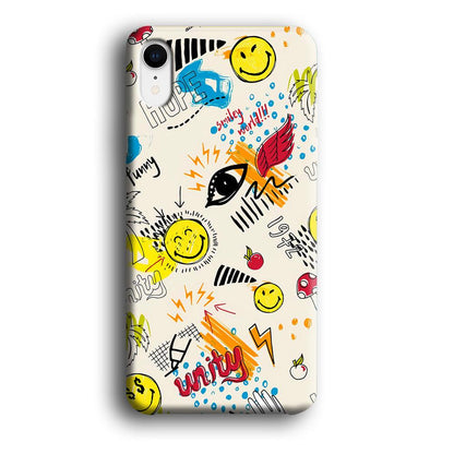 Smiley World Abstract Drawing iPhone XR Case-Oxvistore