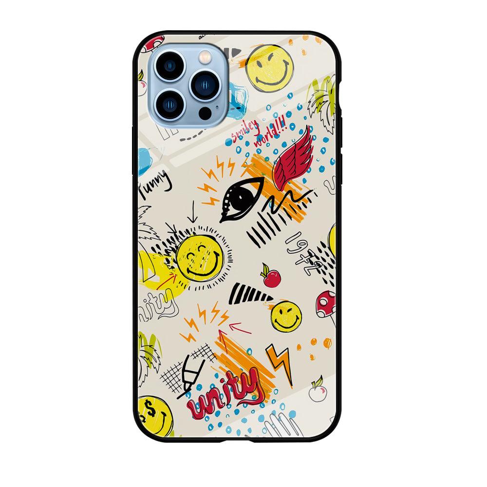 Smiley World Abstract Drawing iPhone 12 Pro Max Case-Oxvistore