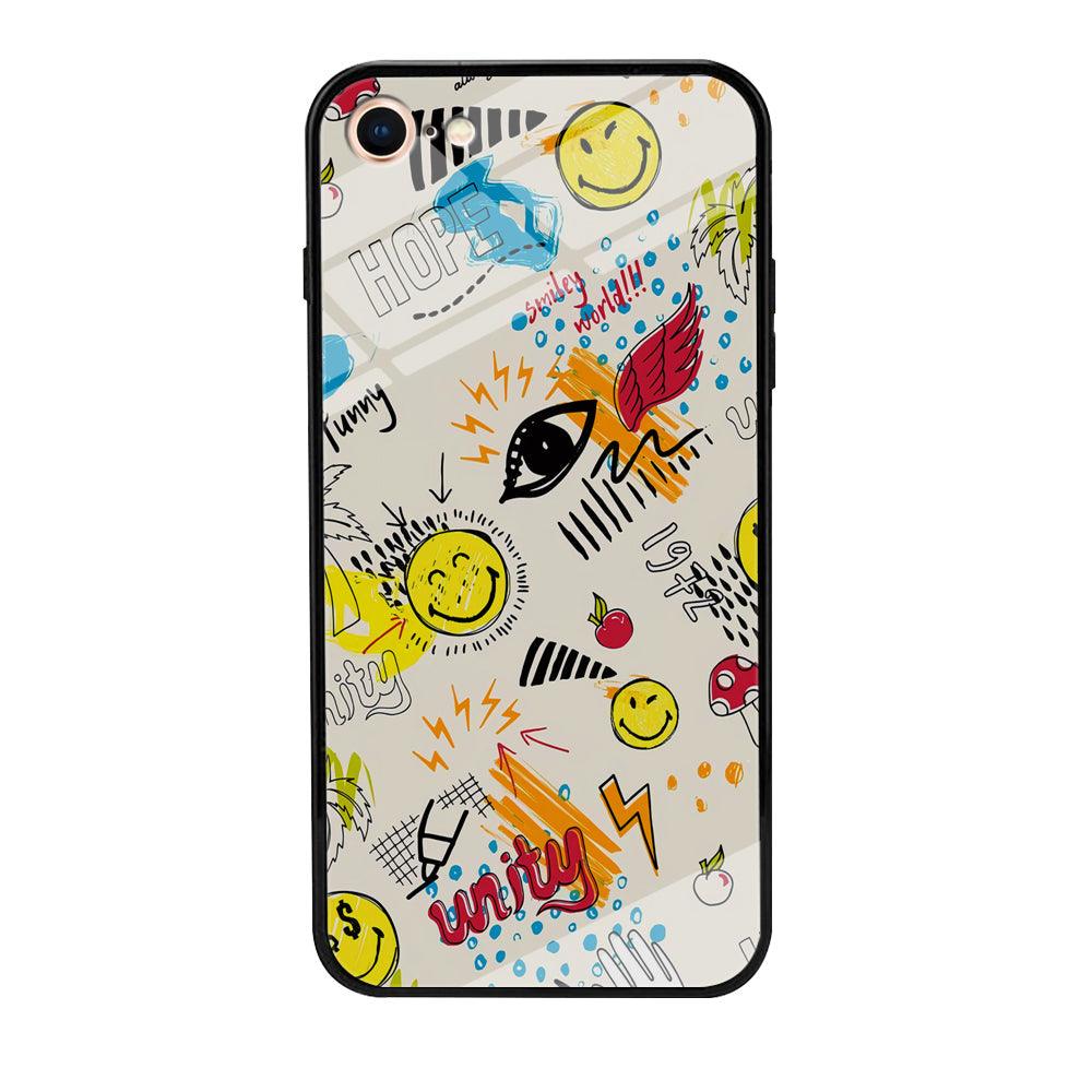 Smiley World Abstract Drawing iPhone 8 Case-Oxvistore