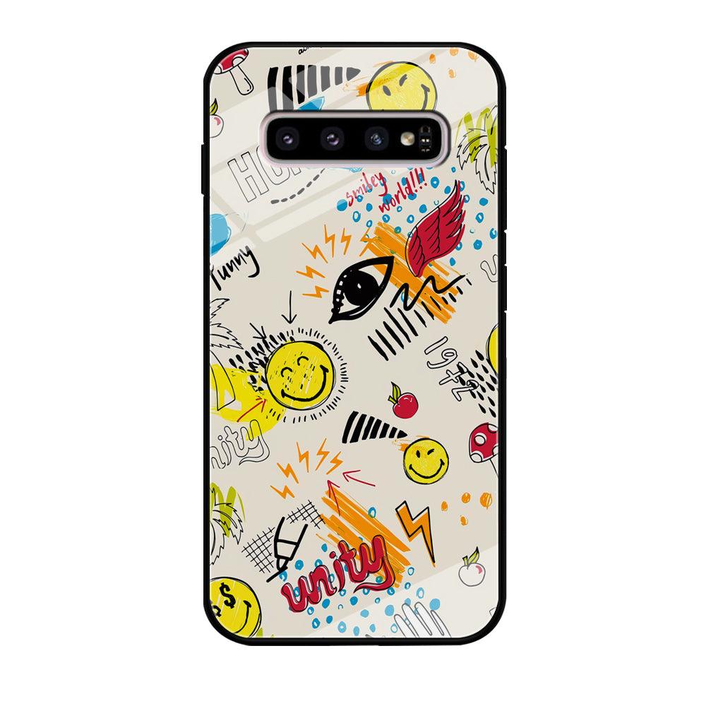 Smiley World Abstract Drawing Samsung Galaxy S10 Case-Oxvistore