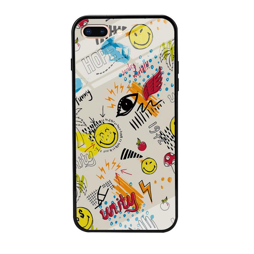 Smiley World Abstract Drawing iPhone 8 Plus Case-Oxvistore