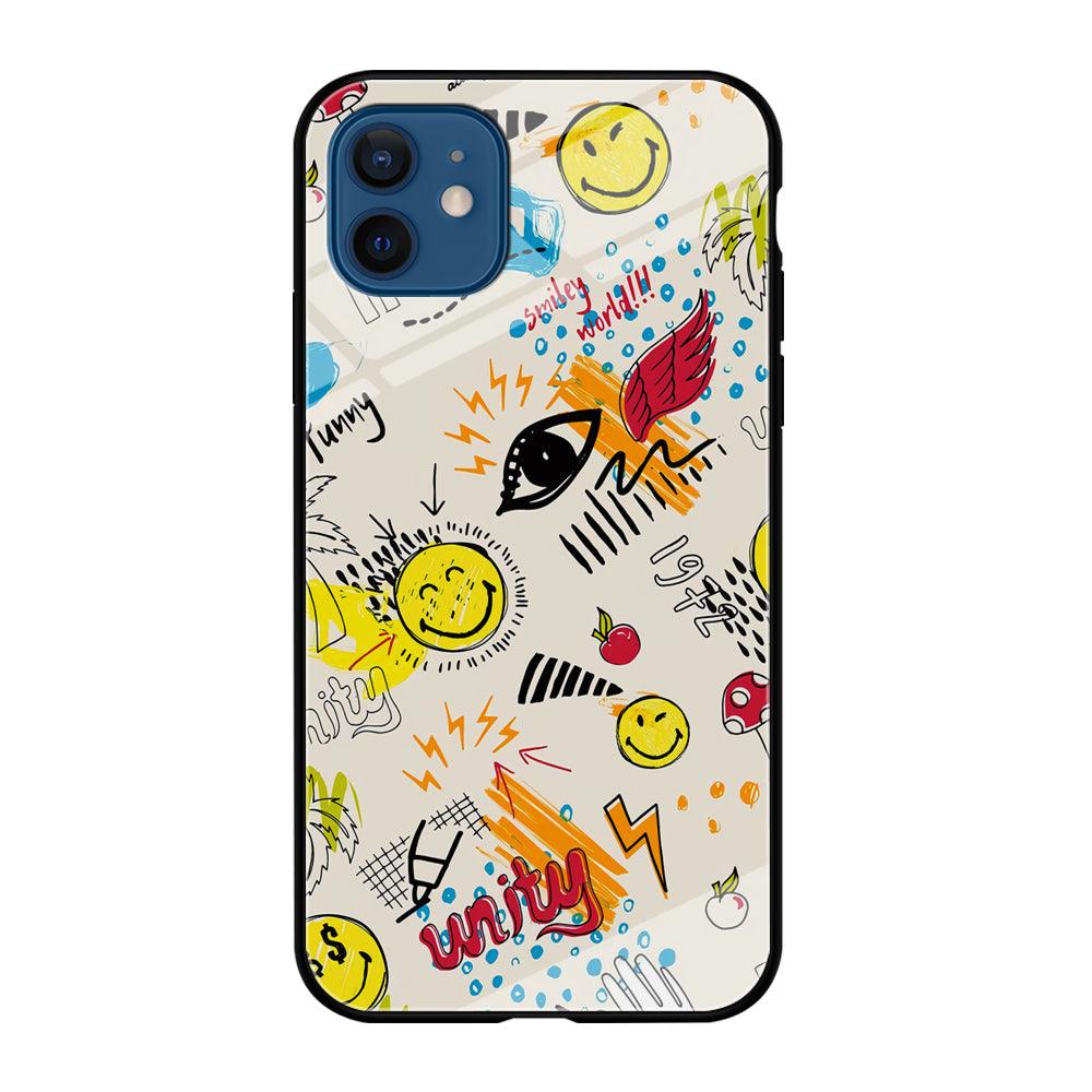 Smiley World Abstract Drawing iPhone 12 Case-Oxvistore