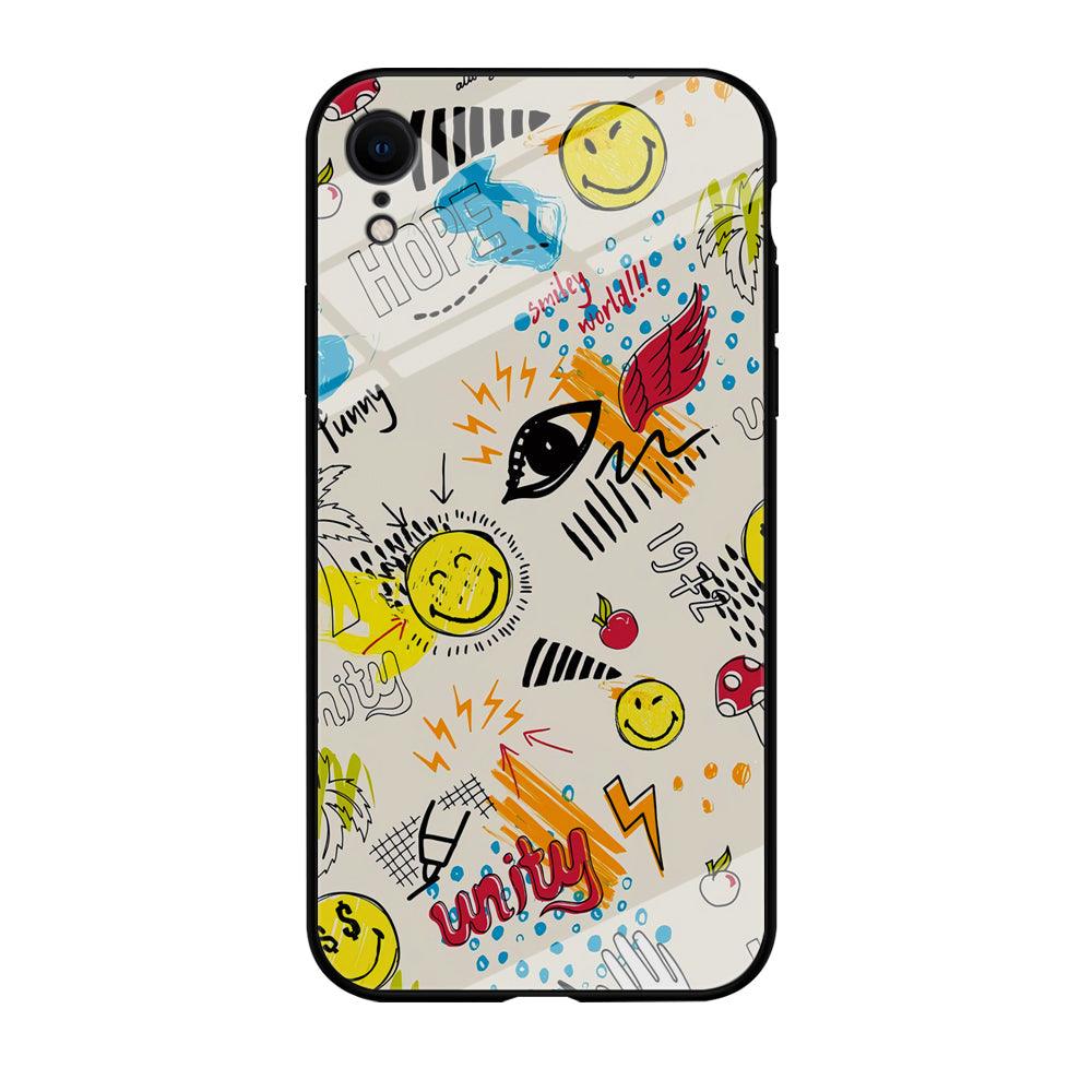 Smiley World Abstract Drawing iPhone XR Case-Oxvistore