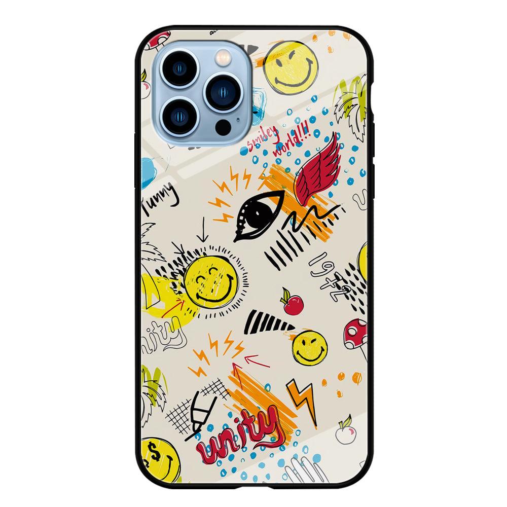 Smiley World Abstract Drawing iPhone 15 Pro Max Case-Oxvistore