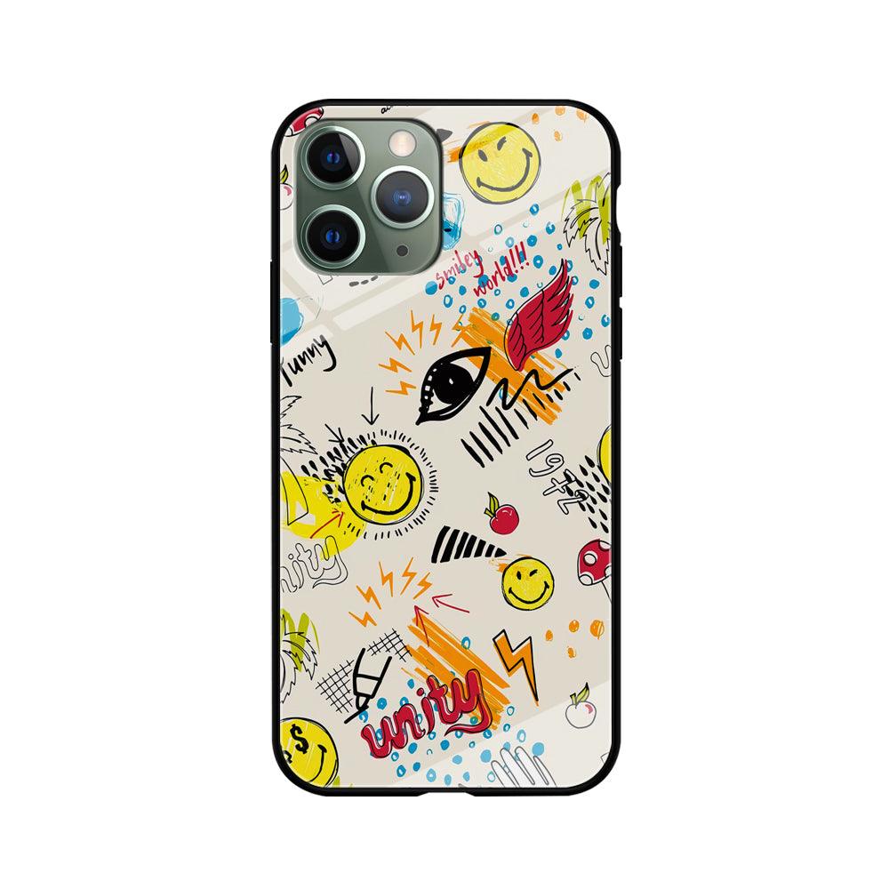 Smiley World Abstract Drawing iPhone 11 Pro Case-Oxvistore