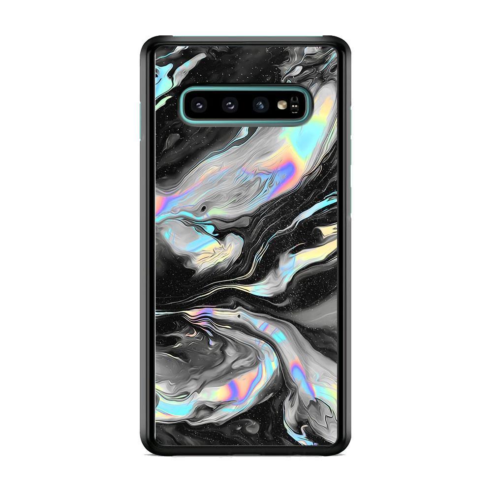 Smoke Iridescent Samsung Galaxy S10 Case-Rubber Black (2D Case)-Oxvistore