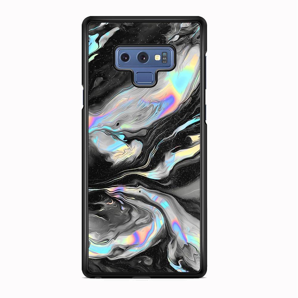 Smoke Iridescent Samsung Galaxy Note 9 Case-Rubber Black (2D Case)-Oxvistore