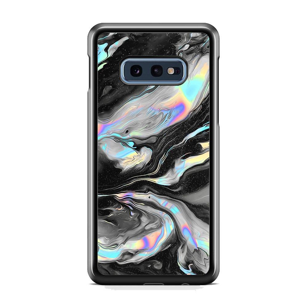 Smoke Iridescent Samsung Galaxy S10E Case-Rubber Black (2D Case)-Oxvistore