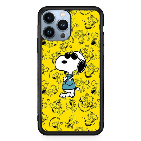 Snoopy Back in Style iPhone 13 Pro Max Case-Rubber Black (2D Case)-Oxvistore