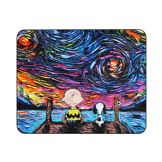 Snoopy Charlie Starry Night Mouse Pads-18x21 CM-Oxvistore