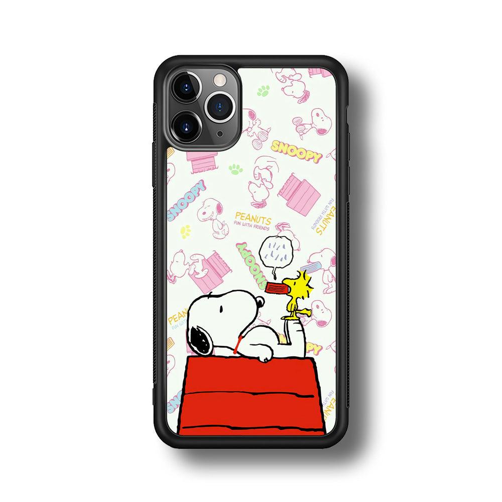 Snoopy Food Please iPhone 11 Pro Case-Rubber Black (2D Case)-Oxvistore