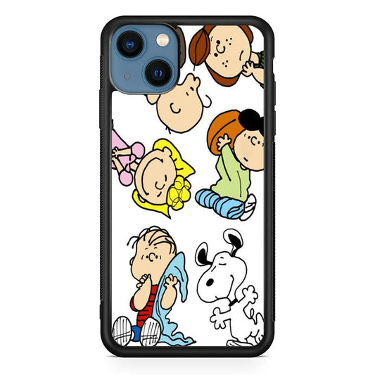 Snoopy Gang iPhone 15 Plus Case-Rubber White (2D Case)-Oxvistore