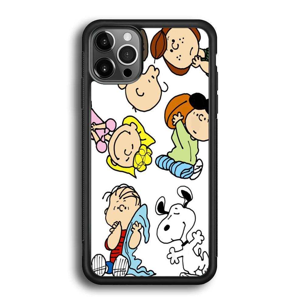 Snoopy Gang iPhone 12 Pro Max Case-Rubber White (2D Case)-Oxvistore
