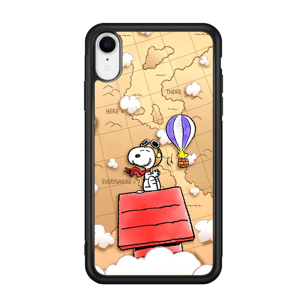 Snoopy Journey Around The World iPhone XR Case-Rubber Black (2D Case)-Oxvistore
