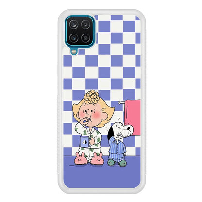 Snoopy Prepare for Sleep Samsung Galaxy A12 Case-Oxvistore