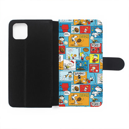 Snoopy Sport Comic Flip Wallet Phone Case