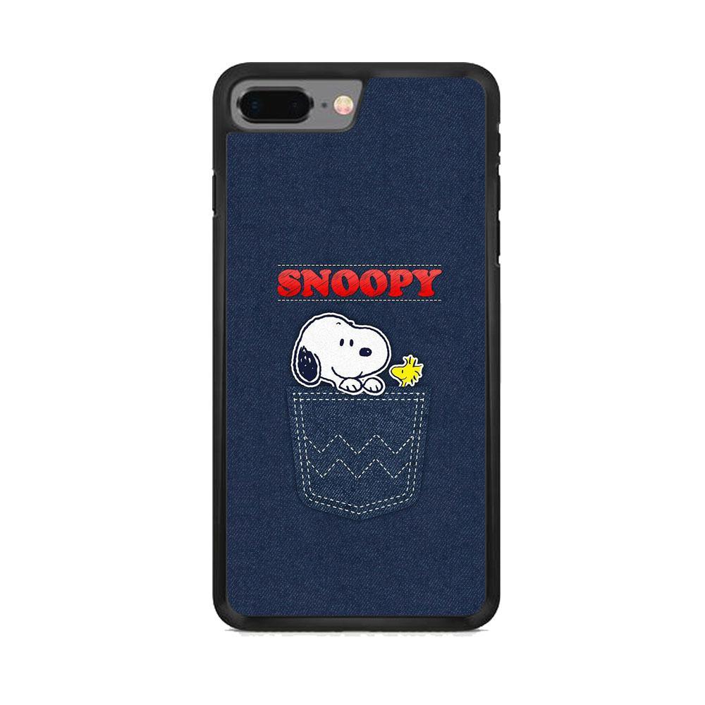 Snoopy And Woodstock In The Pocket Jeans iPhone 8 Plus Case-Rubber Black (2D Case)-Oxvistore