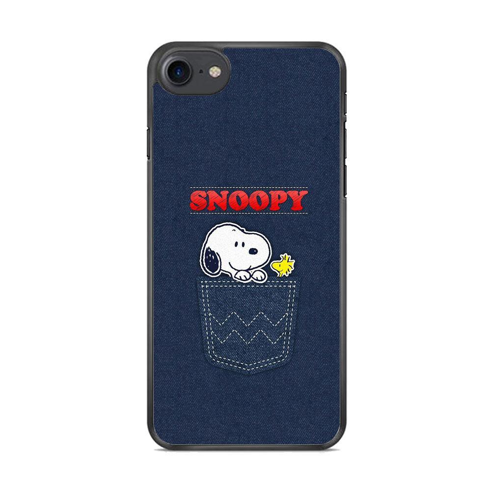 Snoopy And Woodstock In The Pocket Jeans iPhone 8 Case-Rubber Black (2D Case)-Oxvistore