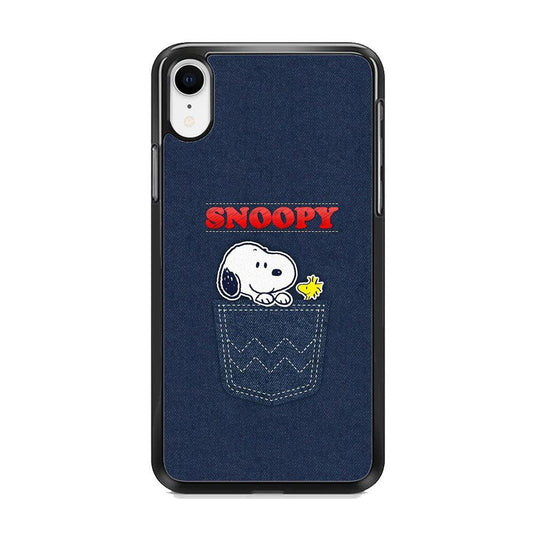 Snoopy And Woodstock In The Pocket Jeans iPhone XR Case-Rubber Black (2D Case)-Oxvistore