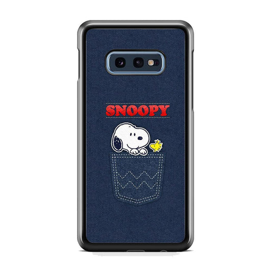 Snoopy And Woodstock In The Pocket Jeans Samsung Galaxy S10E Case-Rubber Black (2D Case)-Oxvistore