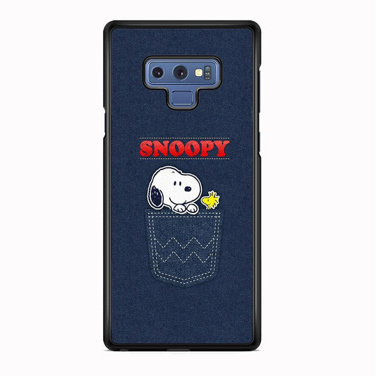 Snoopy And Woodstock In The Pocket Jeans Samsung Galaxy Note 9 Case-Rubber Black (2D Case)-Oxvistore