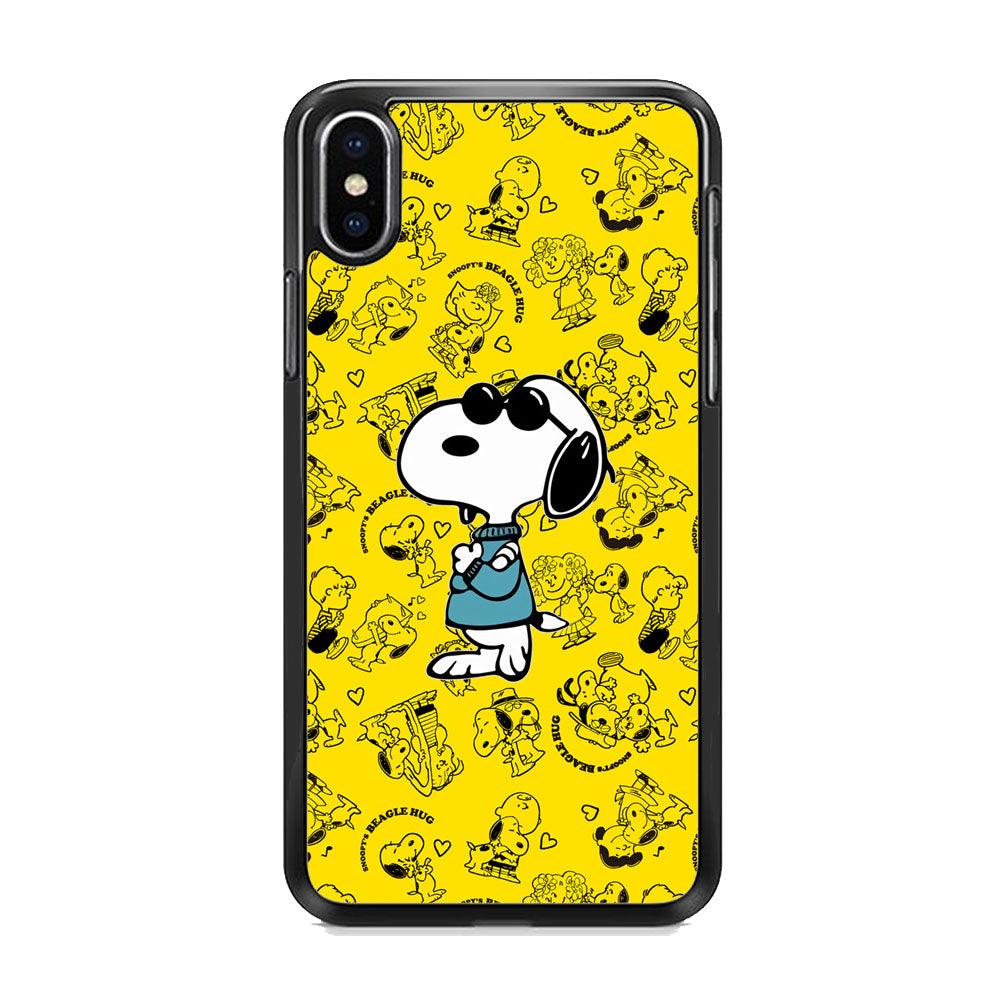 Snoopy Back in Style iPhone XS MAX Case-Rubber Black (2D Case)-Oxvistore